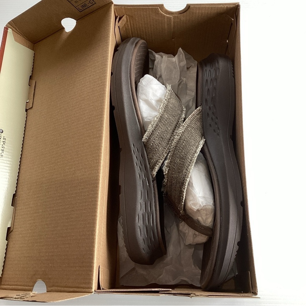 Sketchers Men’s Parson SD Gino Chocolate Flip Flops Sz 12 Relaxed Fit *see Desc